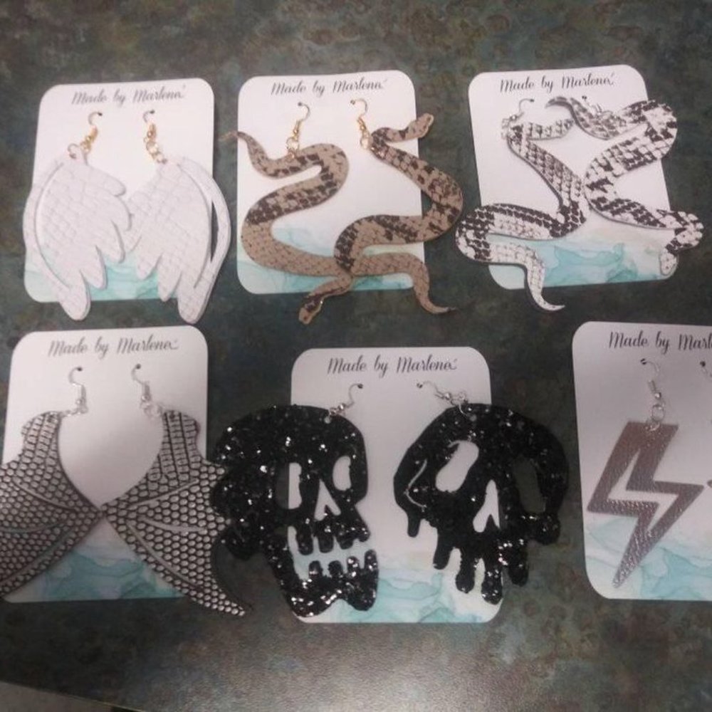 Faux Leather Novelty Earrings